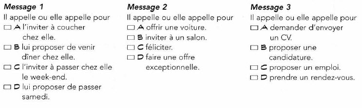Messages téléphoniques