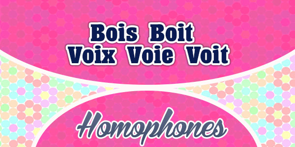 French homphones Bois Boit Voix Voie Voit