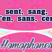 Homophones sent, sang, s’en,  sans, cent