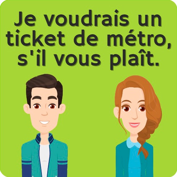 Je voudrais un ticket de métro, s'il vous plaît - French Circles - Red and blue