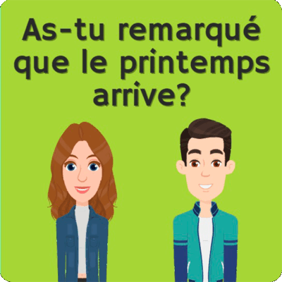 As-tu remarqué que le printemps arrive - Red and blue