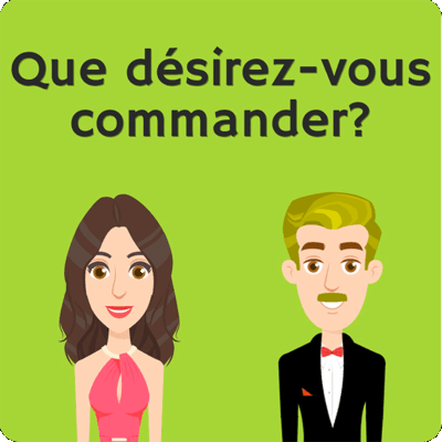 Que désirez-vous commander - Red and blue