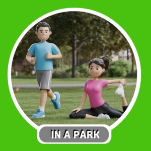 Describing people in a park