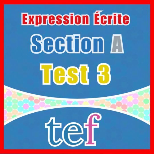 TEF Expression Écrite Section A – test 3