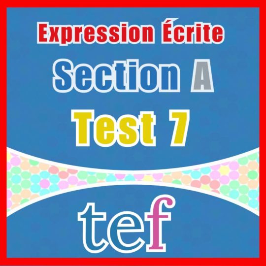 TEF Expression Écrite Section A – test 7