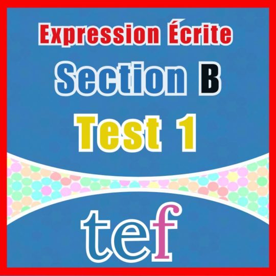 TEF Expression Écrite Section B – test 1