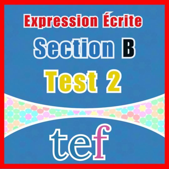 TEF Expression Écrite Section B – test 2