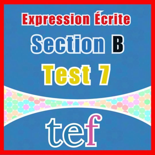 TEF Expression Écrite Section B – test 7