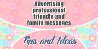 Message publicitaire, professionnel, amical et familial