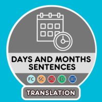French Days and months translation sentences