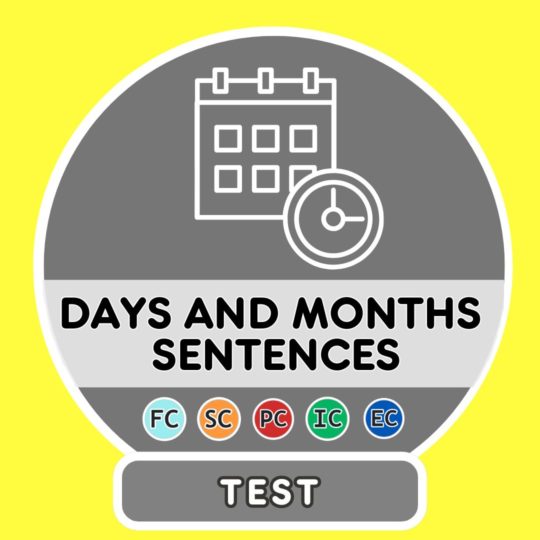 French Days and months translation sentences Test